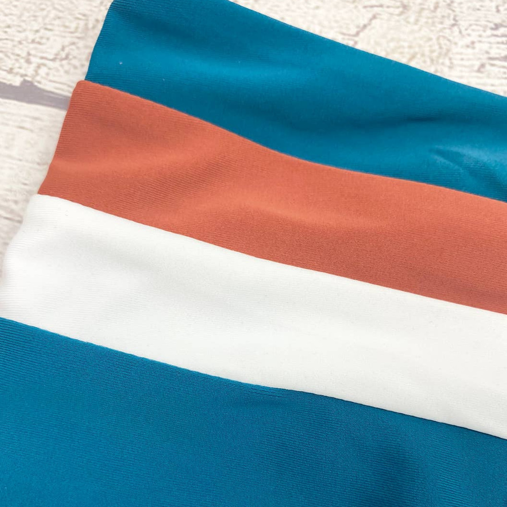 NEW Women's Mid Waist Stripe Print Bikini 12 - Picture 4 of 8